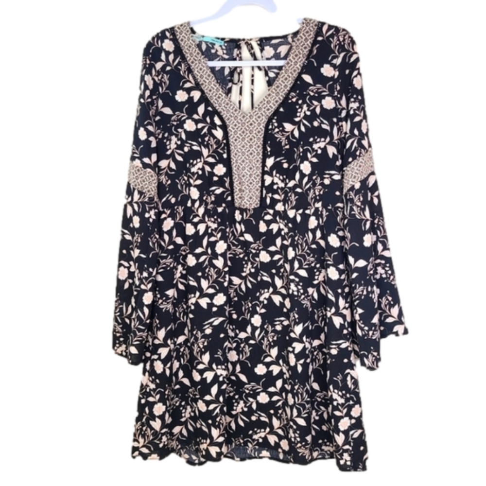 Maurices Floral Babydoll Midi Dress Womens M Belle Sleeve Empire Waist